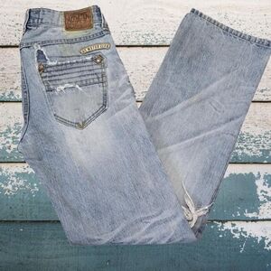 Y2K Affliction Patch Destroyed Blake Distressed Jeans